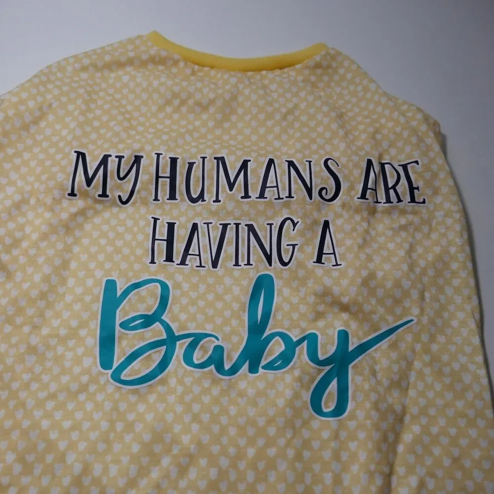 Top Paw Dog T-Shirt - My Humans Are Having A Baby Medium Yellow Dog Shirt